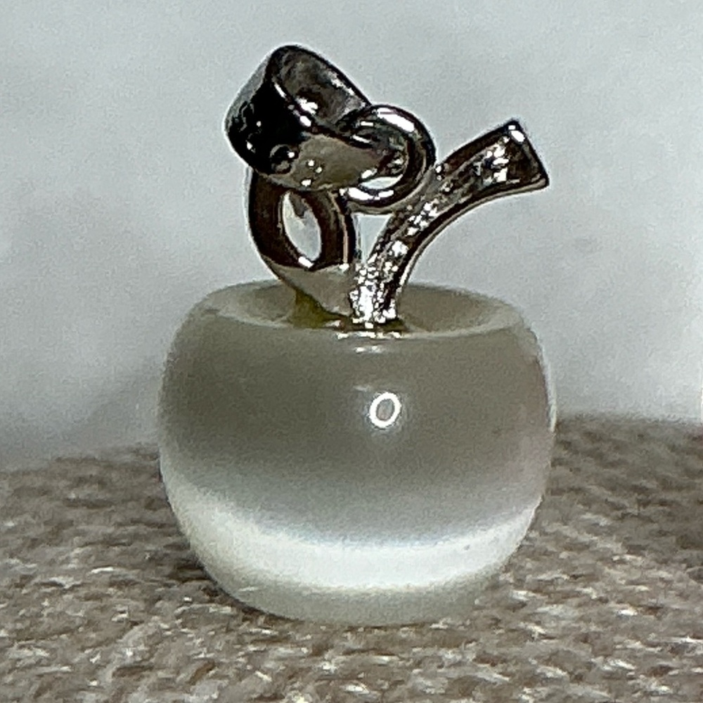 Cats Eye Apple Pendant and Chain 925 CZ - Picture 4 of 4
